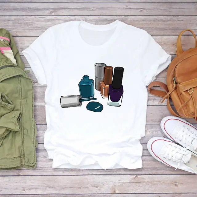 T Shirts Top Fingernail Graphic Nail Art Female Ladies Lady Summer Tee Make Up 90s 3 - Shop at LoveMi