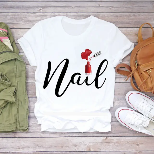 T Shirts Top Fingernail Graphic Nail Art Female Ladies Lady Summer Tee Make Up 90s 5 - Shop at LoveMi