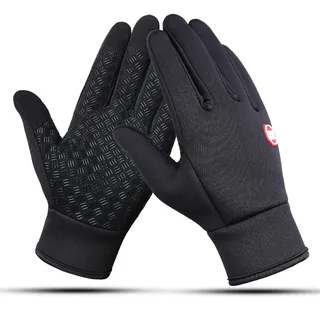 In Autumn And Winter, Warm gloves with velvet are used for cycling and skiing - Black