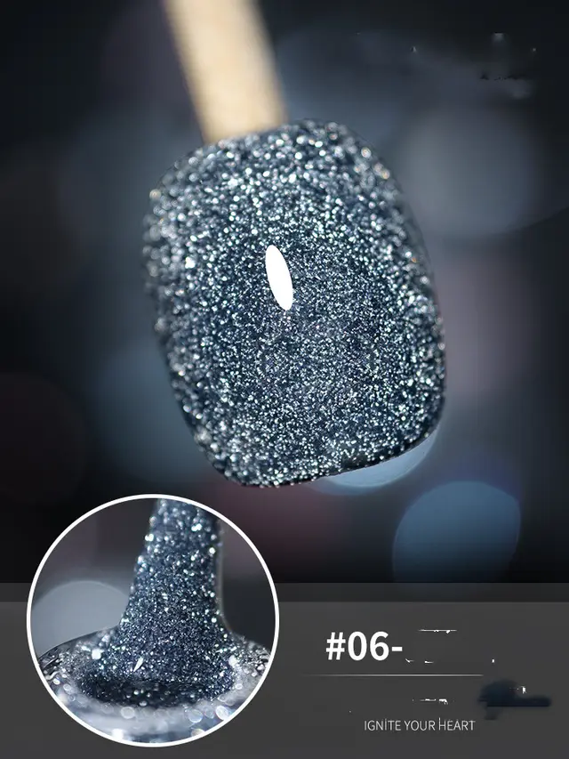 10ml Glitter Nail Gel Polish Primer UV Nail Gel Varnish 6Style - Shop at LoveMi