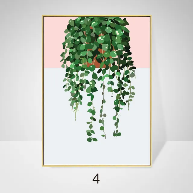 Green Radish Plant Grass Scandinavian Wall Art Print Canvas Painting Nordic Posters And Prints Wall Pictures For Living Room - Shop at LoveMi