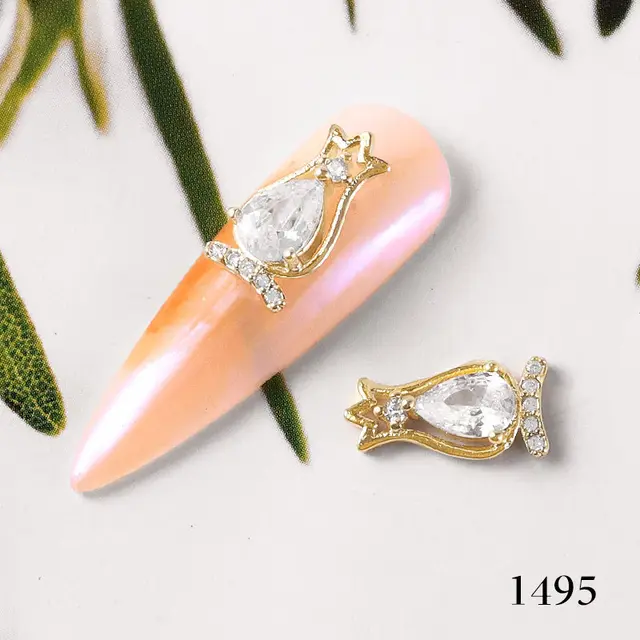 Nail Art Zircon Nail Pearl Rhinestone Jewelry Net Red Tassel Chain Diamond LZ Same Luxury Zircon 1495Style - Shop at LoveMi