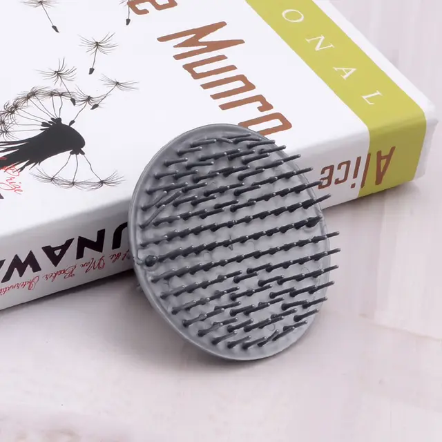 Brush Adult Massage Grooming Hair Comber Scalp Head Silicone Round Scratching Comb Grey - Shop at LoveMi