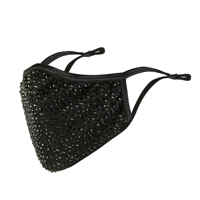 Drill Face Mask Dustproof Fashion Star Color Drill Personality Black Diamond - Shop at LoveMi