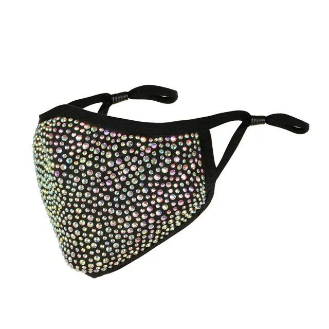 Drill Face Mask Dustproof Fashion Star Color Drill Personality Black - Shop at LoveMi