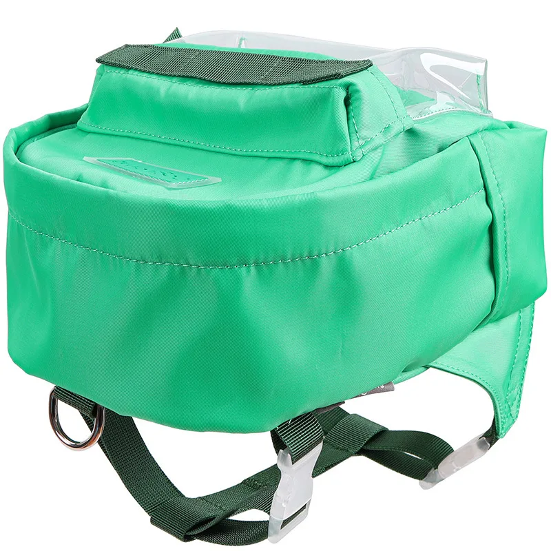 Trendy Fashion Cat And Puppy Chest Strap Travel School Bag - Green