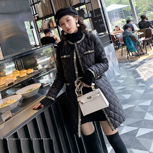 Lightweight Mid length Padded Jacket Women's Quilted Jacket Black - Shop at LoveMi