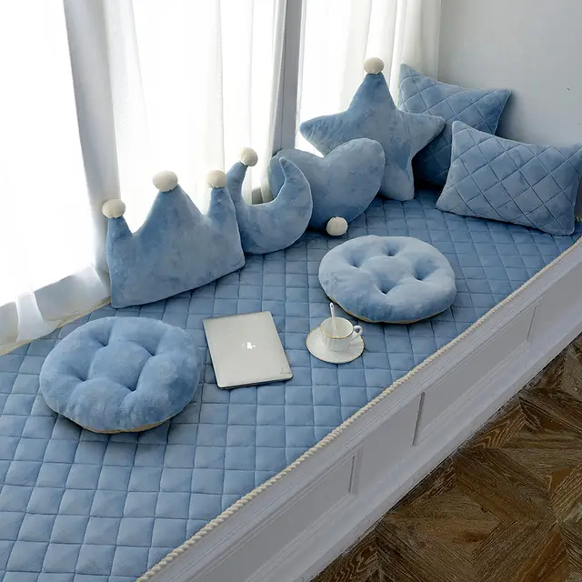 Cute Princess Wind Pillow Bedside Back Blue - Shop at LoveMi
