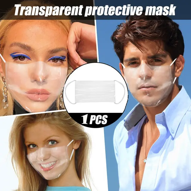 Trendy Fashion New Washable And Reusable Full Transparent Mask Children's Adult Face Mask Transparent - Shop at LoveMi