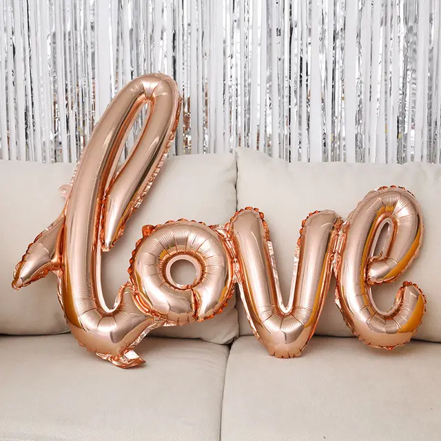 43 inch One piece Love Balloon Aluminum Film Letter Balloon Champagne - Shop at LoveMi