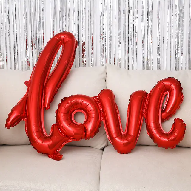 43 inch One piece Love Balloon Aluminum Film Letter Balloon Red - Shop at LoveMi