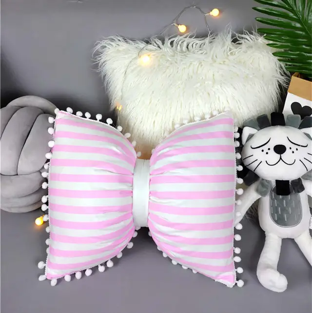 Black And White Striped Bow Waist Pillow Pillow Cute Cushion Lunch Break Pillow Boundless Stripes - Shop at LoveMi