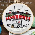 France Garden Flower Beginner Embroidery Fabric Threads Material Bag Diy 3d Landscape Needlework Cross Stitch Kit Wall Painting - Garden Pizza