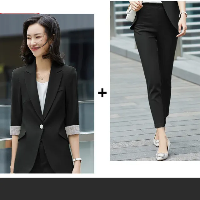 Two piece Fashion Lady's Professional Wear Black - Shop at LoveMi
