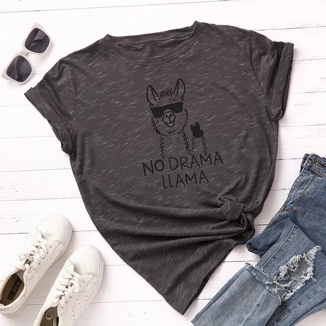 Women's Loose Round Neck Short Sleeve Cotton T shirt Grey - Shop at LoveMi