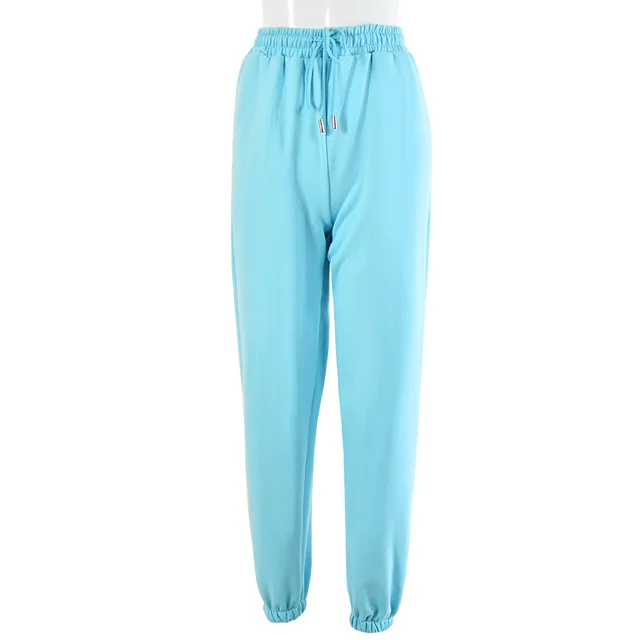 SIBYBO Black Cotton Thicken Cargo Pants Women Autumn High Waist Sweat Pants Streetwear Harajuku Baggy Trousers Pantalones Blue - Shop at LoveMi