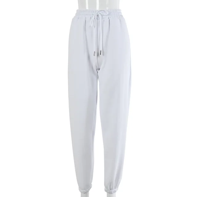 SIBYBO Black Cotton Thicken Cargo Pants Women Autumn High Waist Sweat Pants Streetwear Harajuku Baggy Trousers Pantalones White - Shop at LoveMi