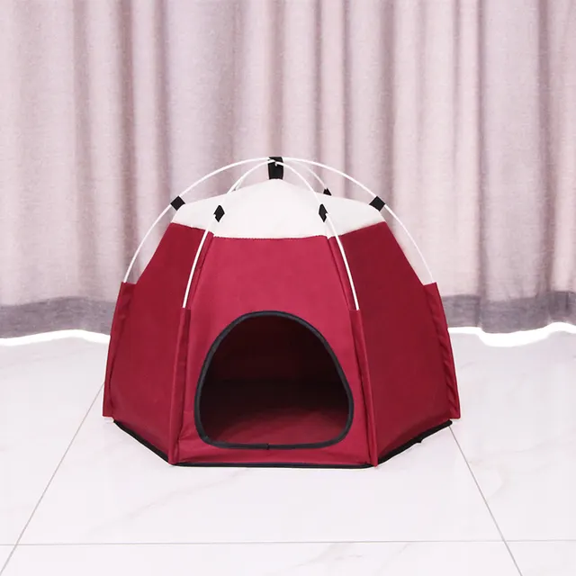 Cat Litter Kennel Cage Warm Tent Red Wine - Shop at LoveMi