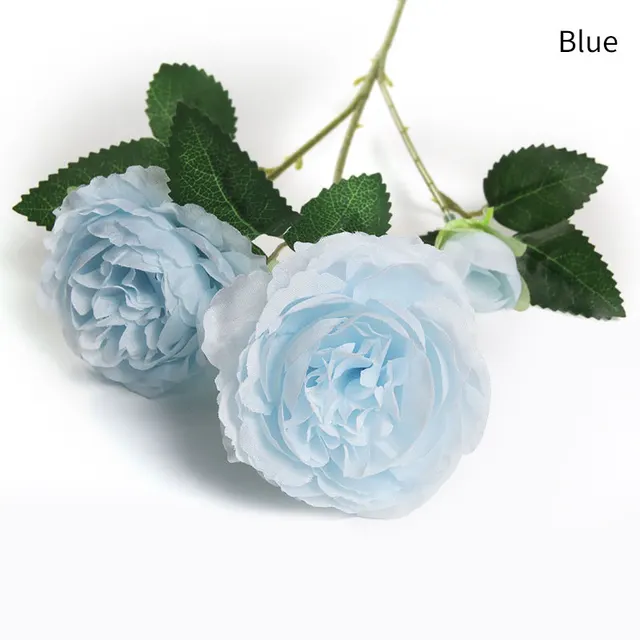 Simulation Peony Flower Butterfly Peony 3 Head Peony Plastic Bouquet Immortal Flower Artificial Flower Simulation Flower Blue - Shop at LoveMi