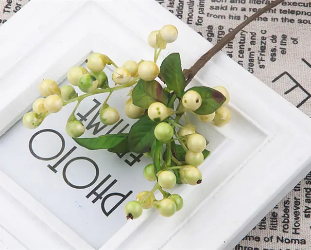 Single Acacia Bean Artificial Berry Artificial Flower Artificial Plant Flower Arrangement Accessories White - Shop at LoveMi