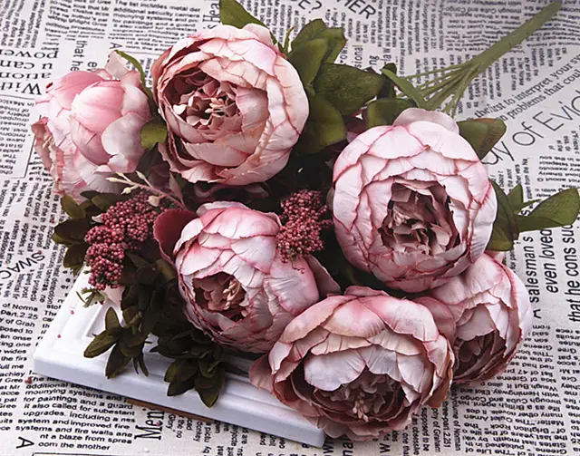 13 Core spun Peony Decorative Flowers Artificial Flowers Artificial Flowers - Shop at LoveMi