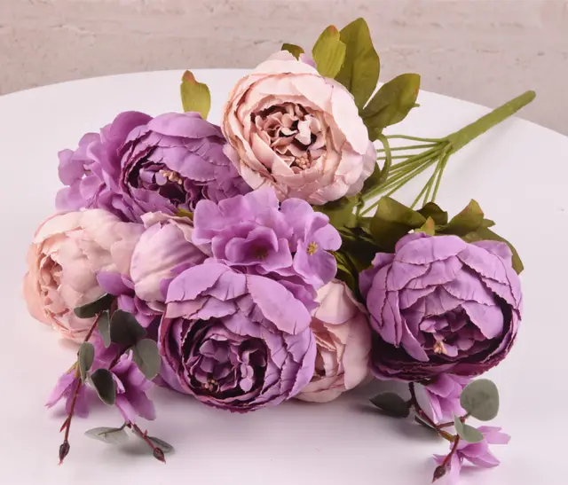 13 Core spun Peony Decorative Flowers Artificial Flowers Artificial Flowers Q - Shop at LoveMi