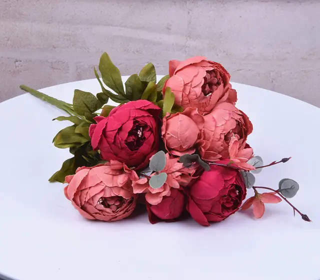 13 Core spun Peony Decorative Flowers Artificial Flowers Artificial Flowers T - Shop at LoveMi