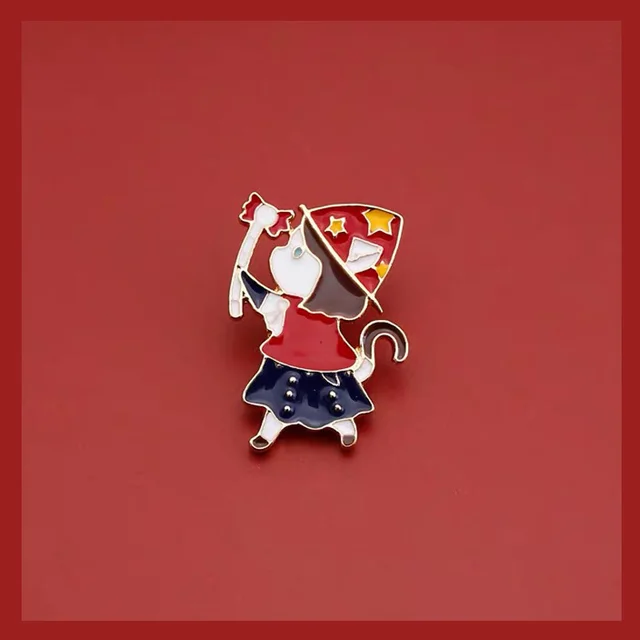 Magic Cat Girl Girl Brooch Cute Japanese Cartoon Christmas Badge Pin Clothes Accessories As Shown - Shop at LoveMi
