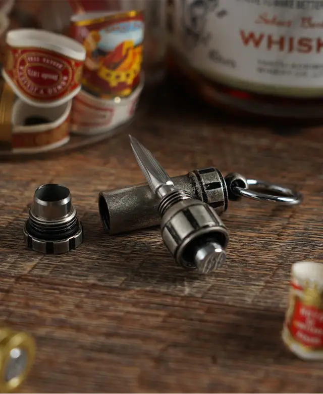 VANITYFAIR Cigar Hole Vent Needle Punch Portable Cigar Drill Brass Stainless Steel Ancient Silver Polished Flower - Shop at LoveMi