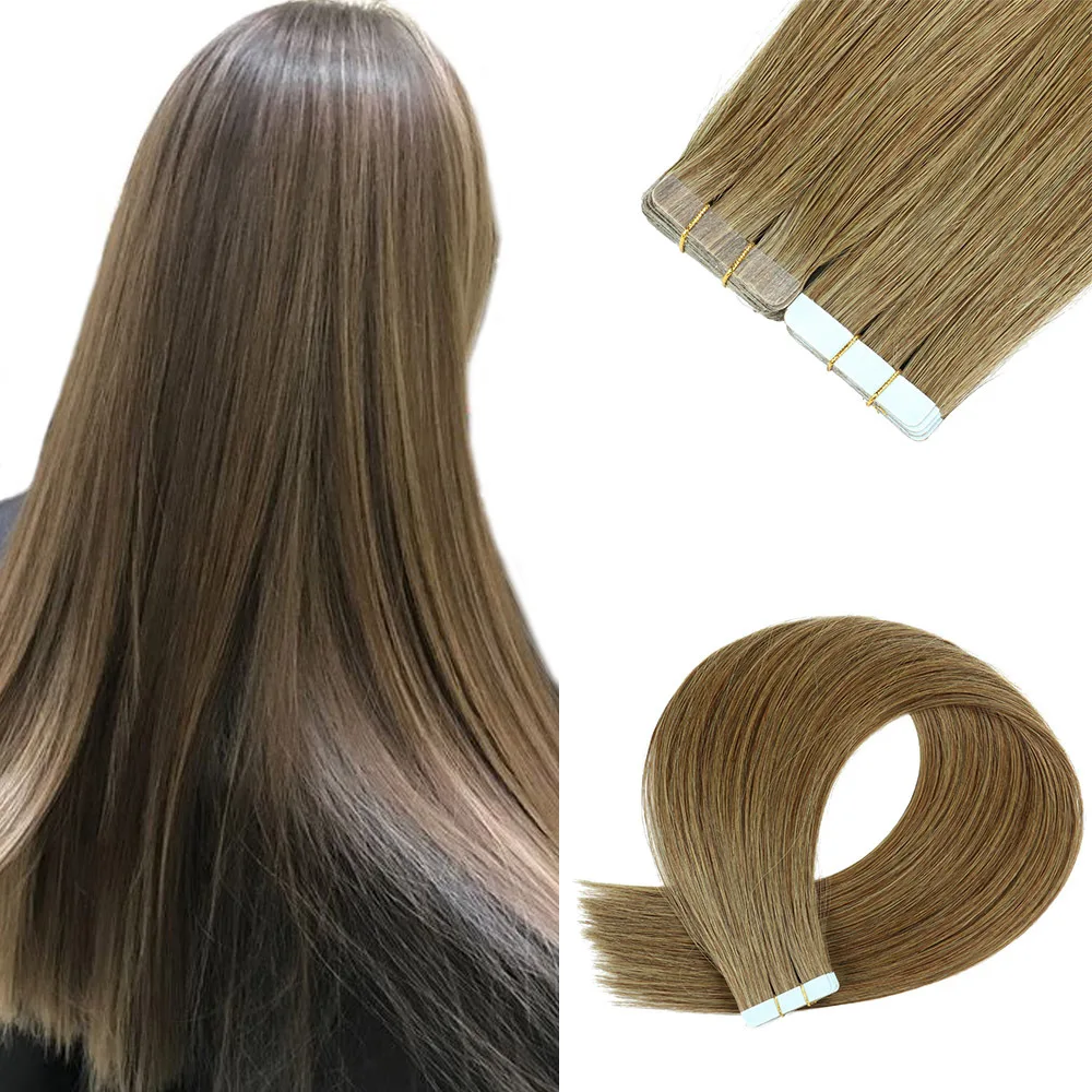 Double-sided Adhesive Hair Extension Piece PU Hair Wig - 20Inch