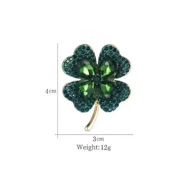 Creative Light Luxury High End Four Leaf Clover Brooch Hot New Product Copper Inlaid Zircon Brooch sales Green - Shop at LoveMi