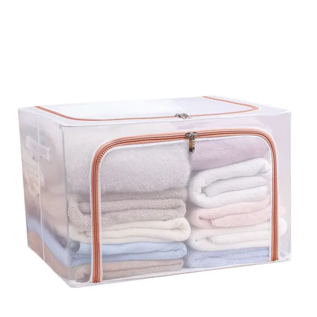 Nylon Mesh Storage Box Steel Frame Breathable Clothes Folding Storage Box Large Quilt Moving Storage Box Waterproof Orange Zipper Breathable - Shop at LoveMi