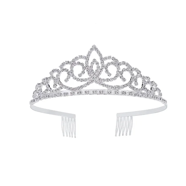 Royal Crystal Tiara Crowns Hair Jewelry Wedding Pageant Bridal Princess Headband Gift, Gold Silver - Shop at LoveMi