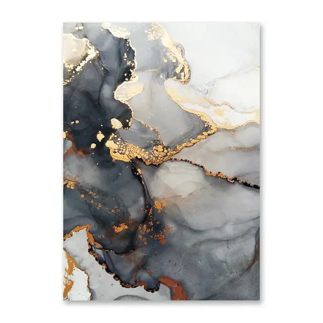 Nordic Black And Gold Ink Abstract Poster Modern Oil Painting Mural Art Painting Living Room Wall Painting Painting Core Ybw9192 A - Shop at LoveMi