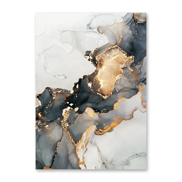 Nordic Black And Gold Ink Abstract Poster Modern Oil Painting Mural Art Painting Living Room Wall Painting Painting Core Ybw9192 B - Shop at LoveMi