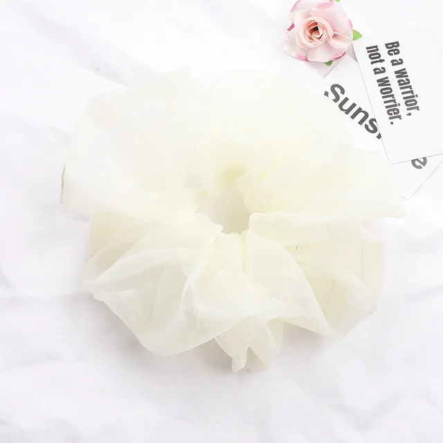 Hair Rope Ring Head Rope Flower Hair Ornament Headdress Beige - Shop at LoveMi