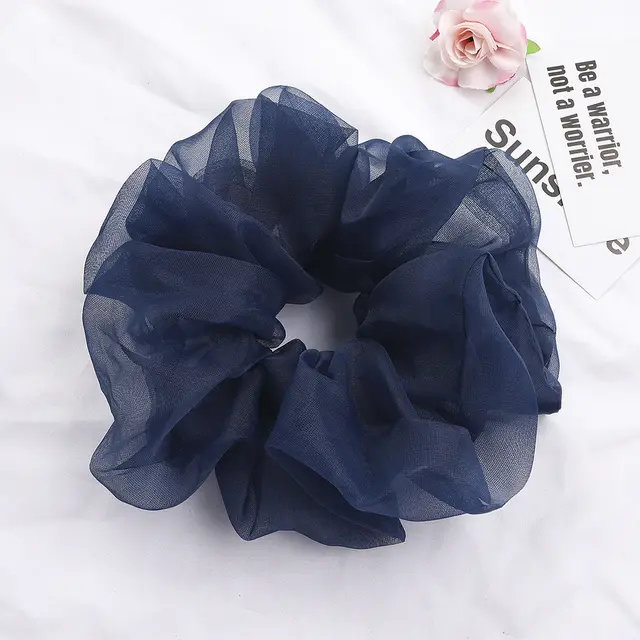 Hair Rope Ring Head Rope Flower Hair Ornament Headdress Navy Blue - Shop at LoveMi