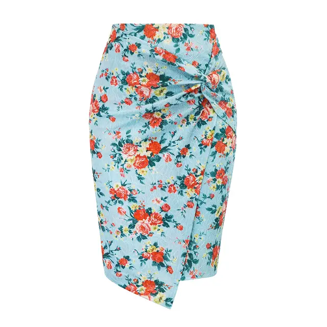 Printed Urban Casual Bag Hip Skirt Skirt Green Flower - Shop at LoveMi