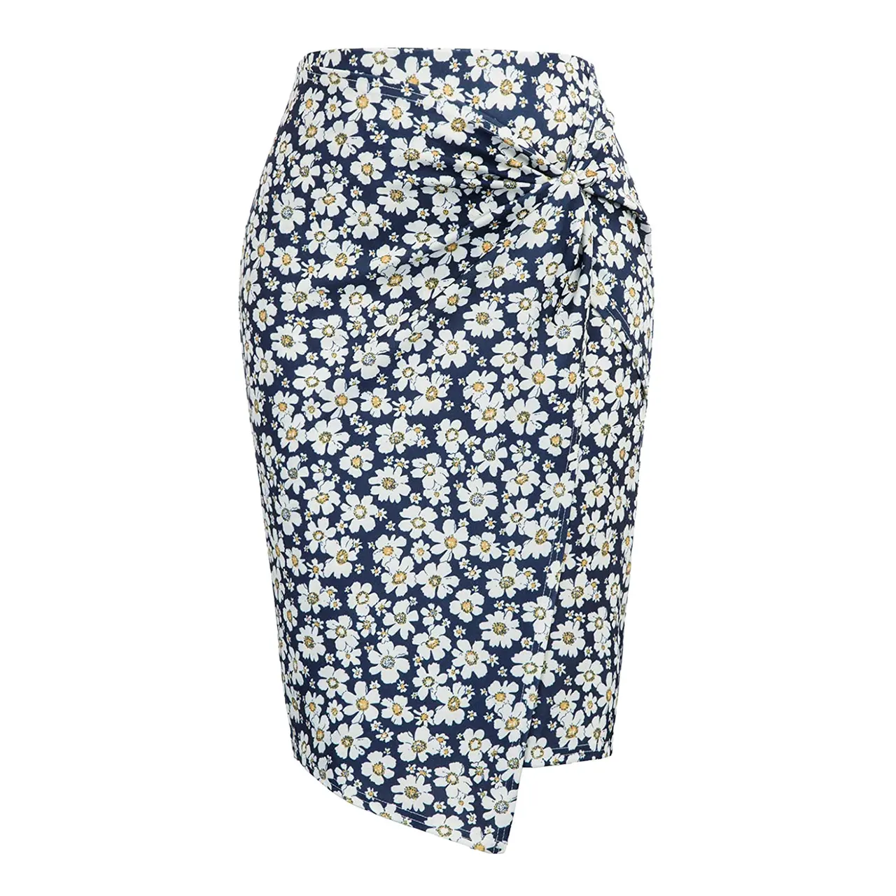 Printed Urban Casual Bag Hip Skirt Skirt - White Flowers B