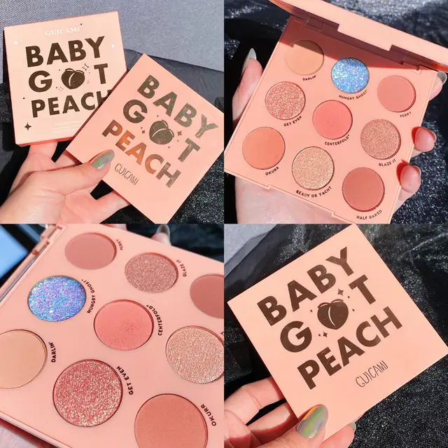 Nine Color Fruit Eyeshadow Tray Peach Strawberry Orange Soda Honey Tray Pearl Sequins Daily Wild Net Red 6Style - Shop at LoveMi