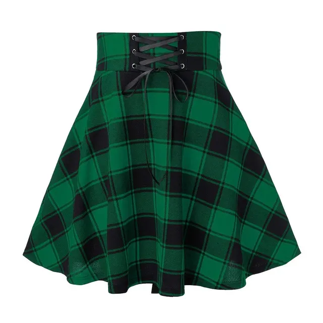 Women Fashion Sexy Casual Lattice Printing Splicing Green - Shop at LoveMi
