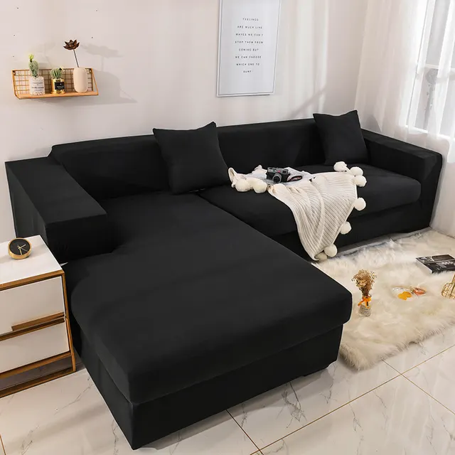 Elastic Sofa Cover Full Cover Universal Cover Universal Sofa Cushion Towel Black - Shop at LoveMi