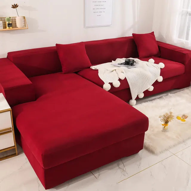 Elastic Sofa Cover Full Cover Universal Cover Universal Sofa Cushion Towel Red - Shop at LoveMi