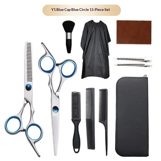 Hairdressing And Hairdressing Scissors Bangs Cut Set Y1 Blue 11Pcs - Shop at LoveMi