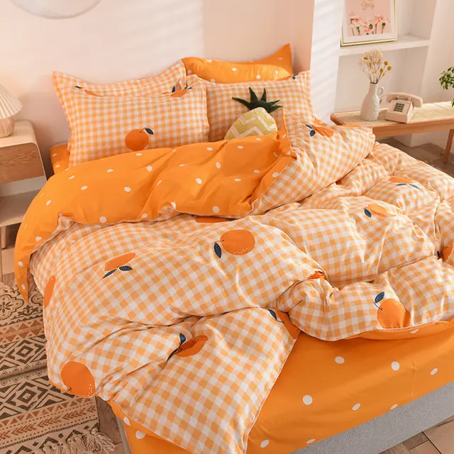 Summer Washed Cotton Four Piece Quilt Cover Sheet - Shop at LoveMi