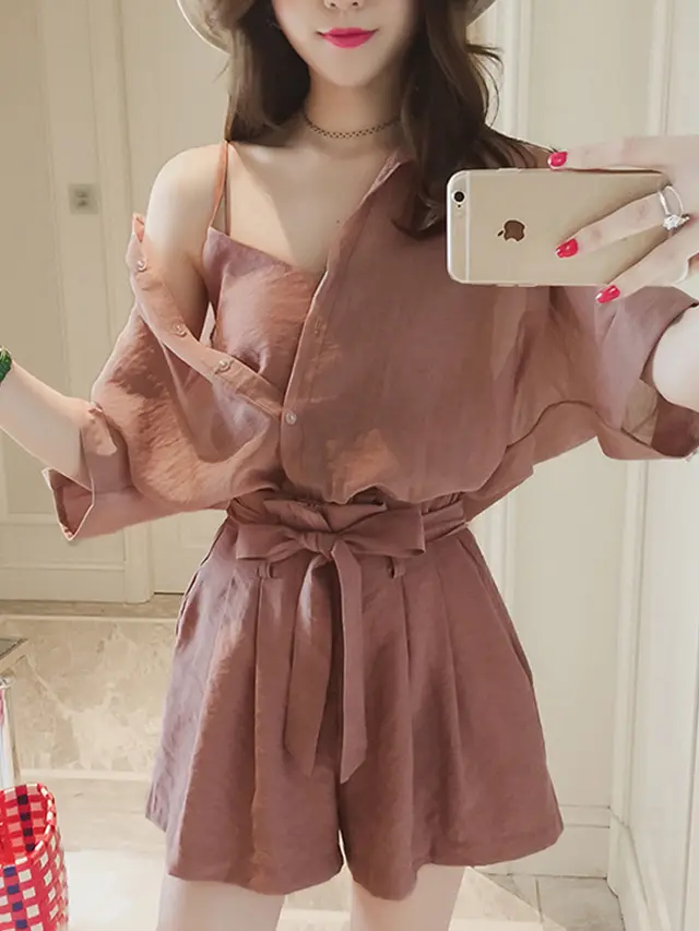 Little Fresh Little Net Celebrity Three piece Suit Orange - Shop at LoveMi