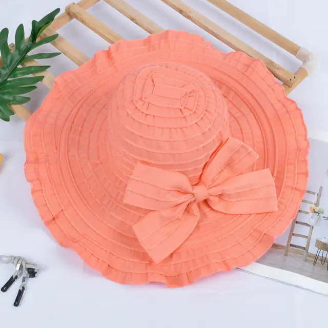 Sun Protection Foldable Beach Hat Orange - Shop at LoveMi