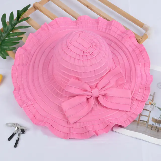Sun Protection Foldable Beach Hat Pink - Shop at LoveMi