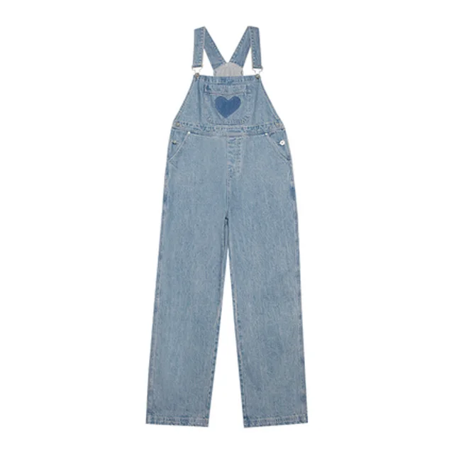 Love Denim Overalls Women'S Straight Loose Suspenders Pants Autumn And Winter Net Red Wild Wide Leg Pants Long Pants Blue - Shop at LoveMi