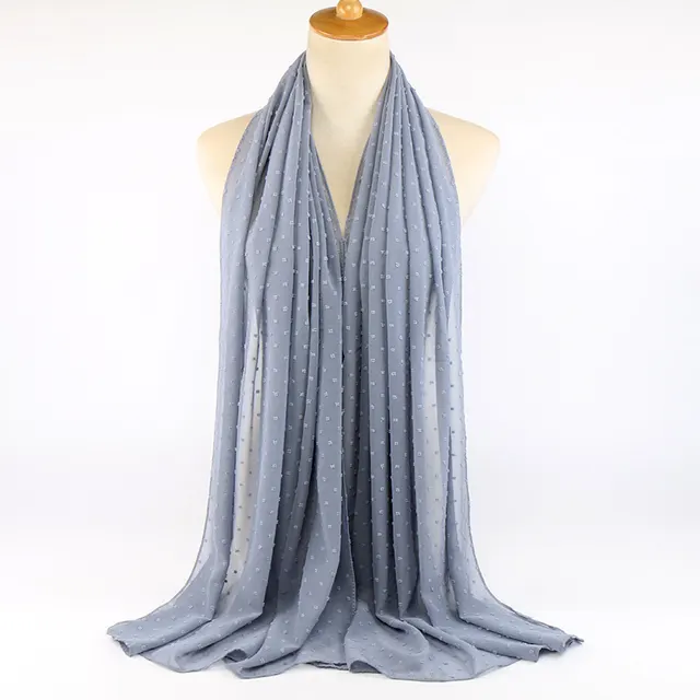 Thick Chiffon Long Scarf Dark Grey - Shop at LoveMi